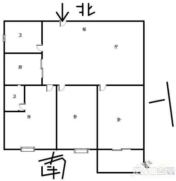 文园公寓二期2室2厅0卫户型图