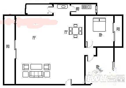 文园公寓二期2室2厅0卫户型图