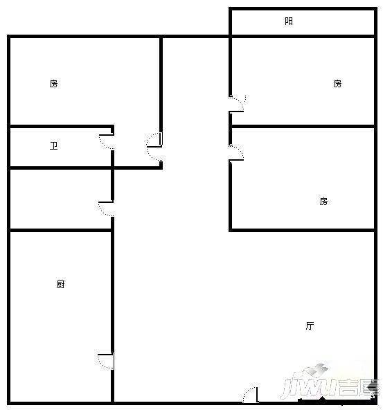 中建大厦3室2厅1卫户型图