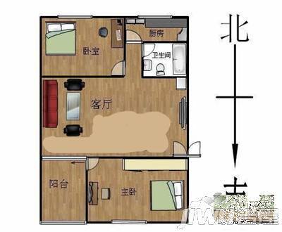 中建大厦3室2厅1卫户型图