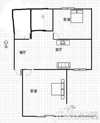 信发楼2室2厅1卫户型图