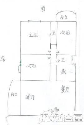 前埔北区4号岗3室2厅1卫户型图