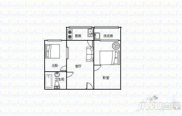 鑫阳公寓3室2厅1卫户型图