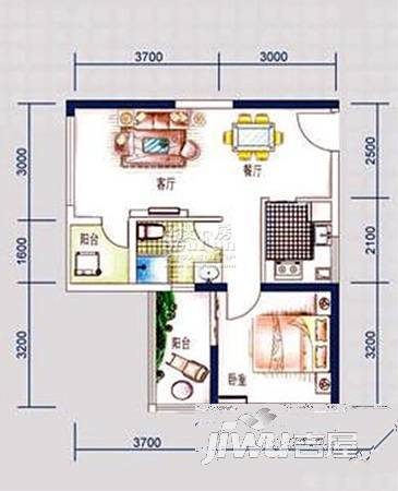 南山小区3室2厅1卫户型图