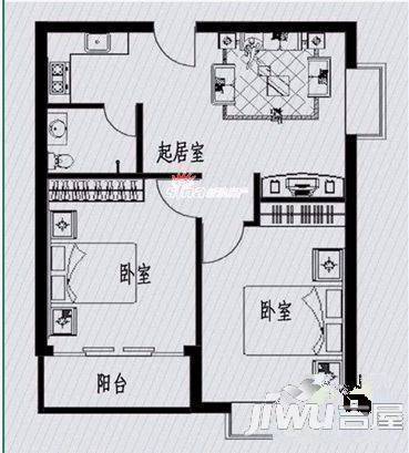 万景花园3室2厅2卫户型图