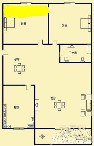 亿星大厦3室2厅1卫户型图