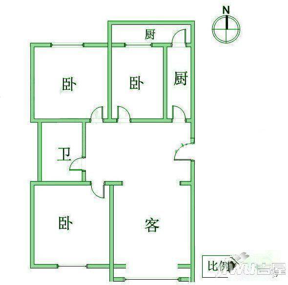 芙蓉苑四期3室2厅2卫户型图