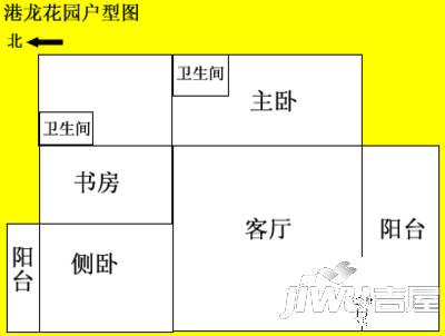 港龙花园3室2厅2卫135㎡户型图