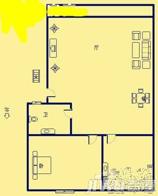 彩霞公寓3室2厅1卫户型图