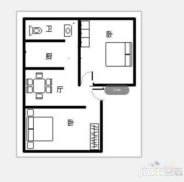 鼓浪天籁2室2厅2卫户型图