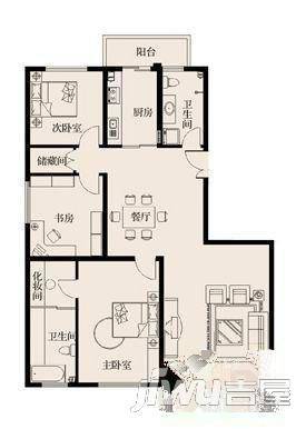 非矿大厦3室2厅2卫户型图