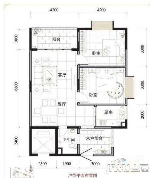 非矿大厦3室2厅2卫户型图