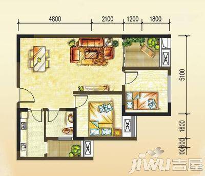 东卉花园3室2厅1卫户型图