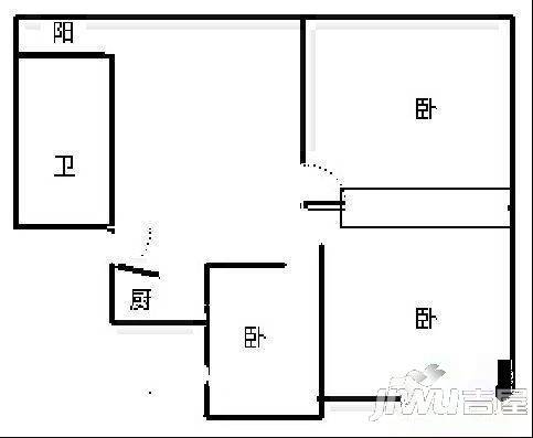 湖东花园3室2厅1卫户型图