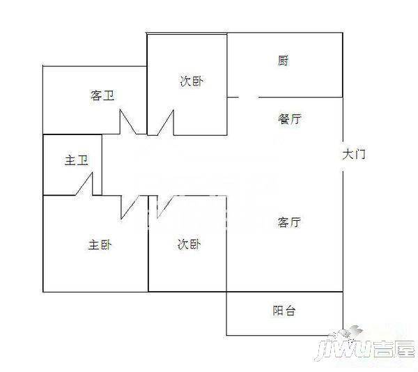 莲景花园小区3室2厅2卫户型图