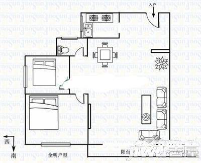 莲景花园小区3室2厅2卫户型图