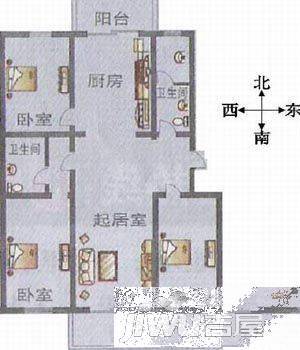 莲花小区3室2厅2卫户型图