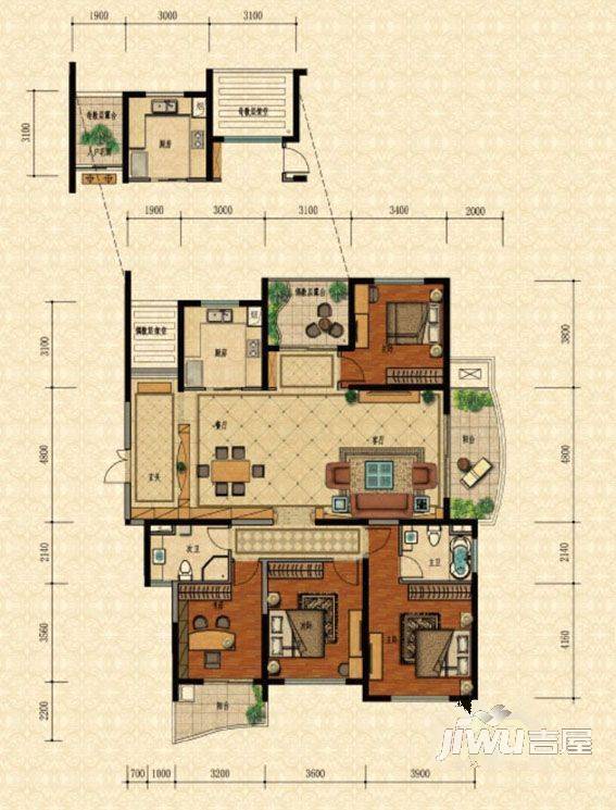 立信广场3室2厅1卫户型图