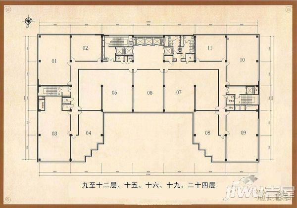 立信广场3室2厅1卫户型图