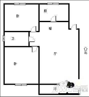 厦大北村小区3室2厅1卫户型图