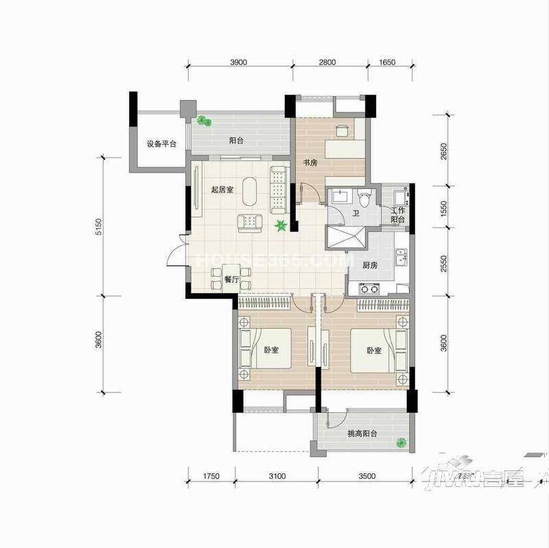 吉祥家园3室2厅1卫户型图