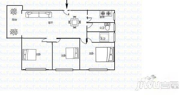 吉祥家园3室2厅1卫户型图