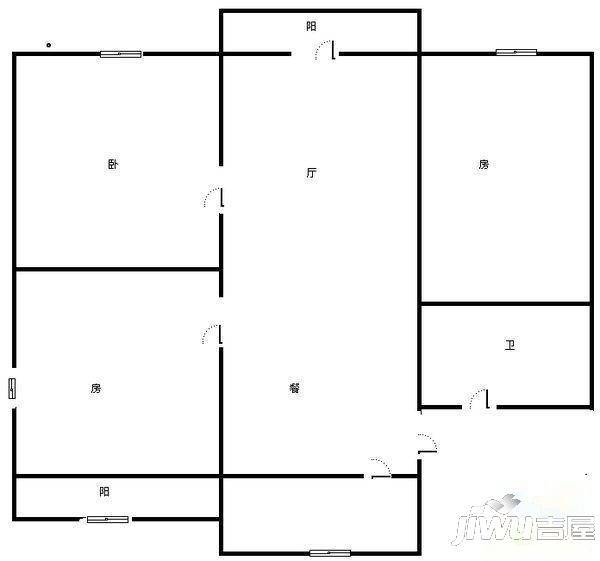 禾祥富华3室2厅1卫户型图