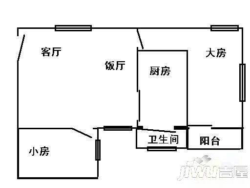 翠湖公寓3室2厅1卫户型图