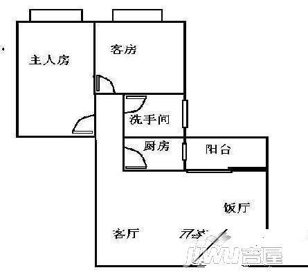 翠湖公寓3室2厅1卫户型图