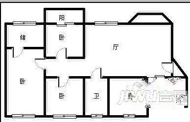 神山公寓3室2厅1卫户型图