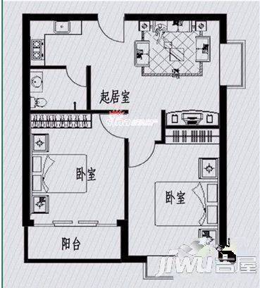 东荣公寓3室2厅1卫户型图