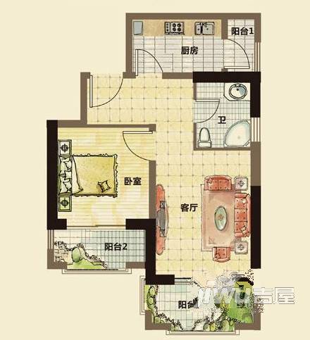 东山滨海湾3室2厅2卫户型图