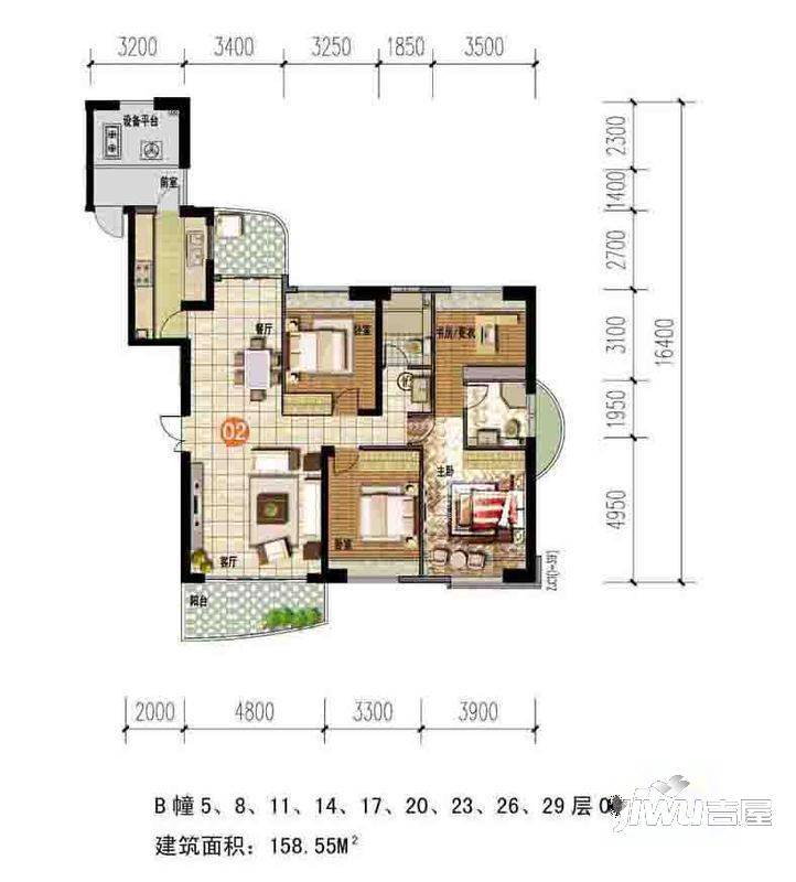 丰泰财富广场2室2厅1卫户型图