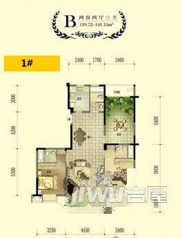 丰泰财富广场2室2厅1卫户型图