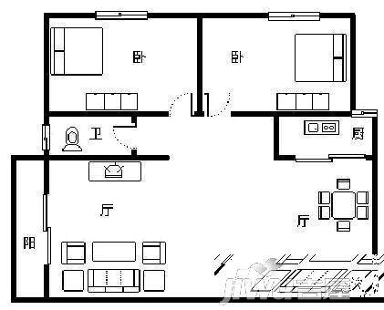 银城佳园3室2厅2卫户型图