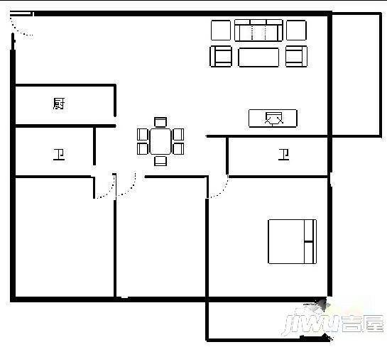 银福小区3室2厅2卫户型图