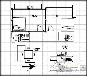 东华苑3室2厅2卫户型图