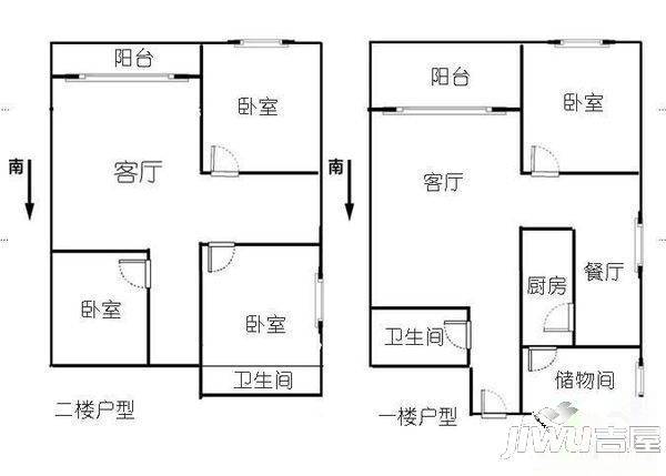 宁宝小区3室2厅1卫户型图