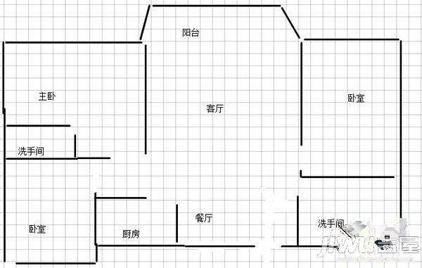 宁宝小区3室2厅1卫户型图