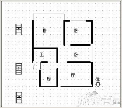 宁宝小区3室2厅1卫户型图