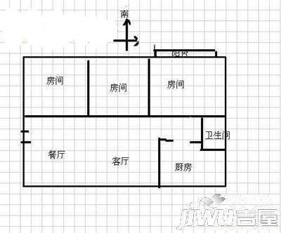 海青花园3室2厅2卫户型图