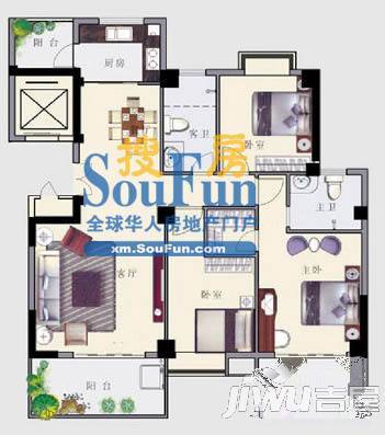 加州海岸水印象4室2厅2卫户型图