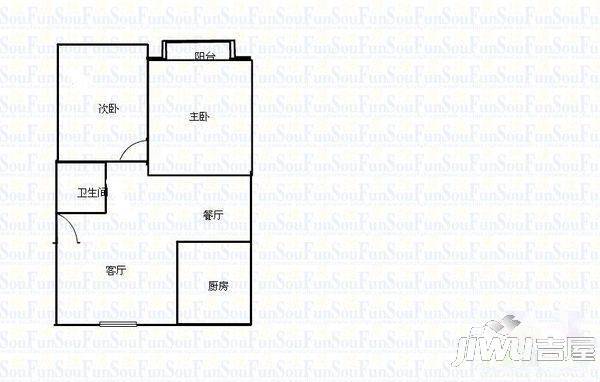 银都花园2室2厅1卫79㎡户型图