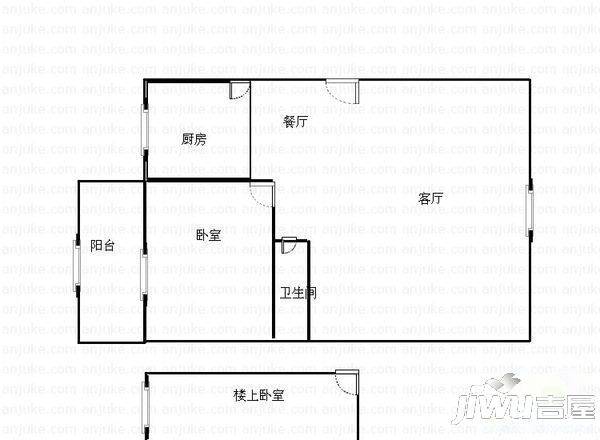 亚桥花园1室1厅1卫户型图