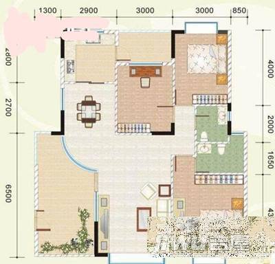 新华园3室2厅2卫户型图