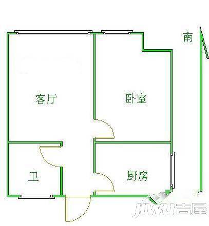 都市恬园2室1厅1卫67㎡户型图