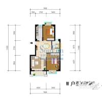 未来海岸系凌波2室2厅1卫90.9㎡户型图