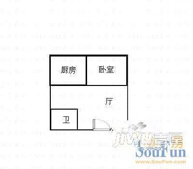 天乙广场2室1厅1卫户型图