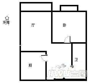 旭日海湾三期1室1厅1卫45㎡户型图