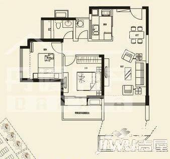 大永固花园2室2厅1卫户型图